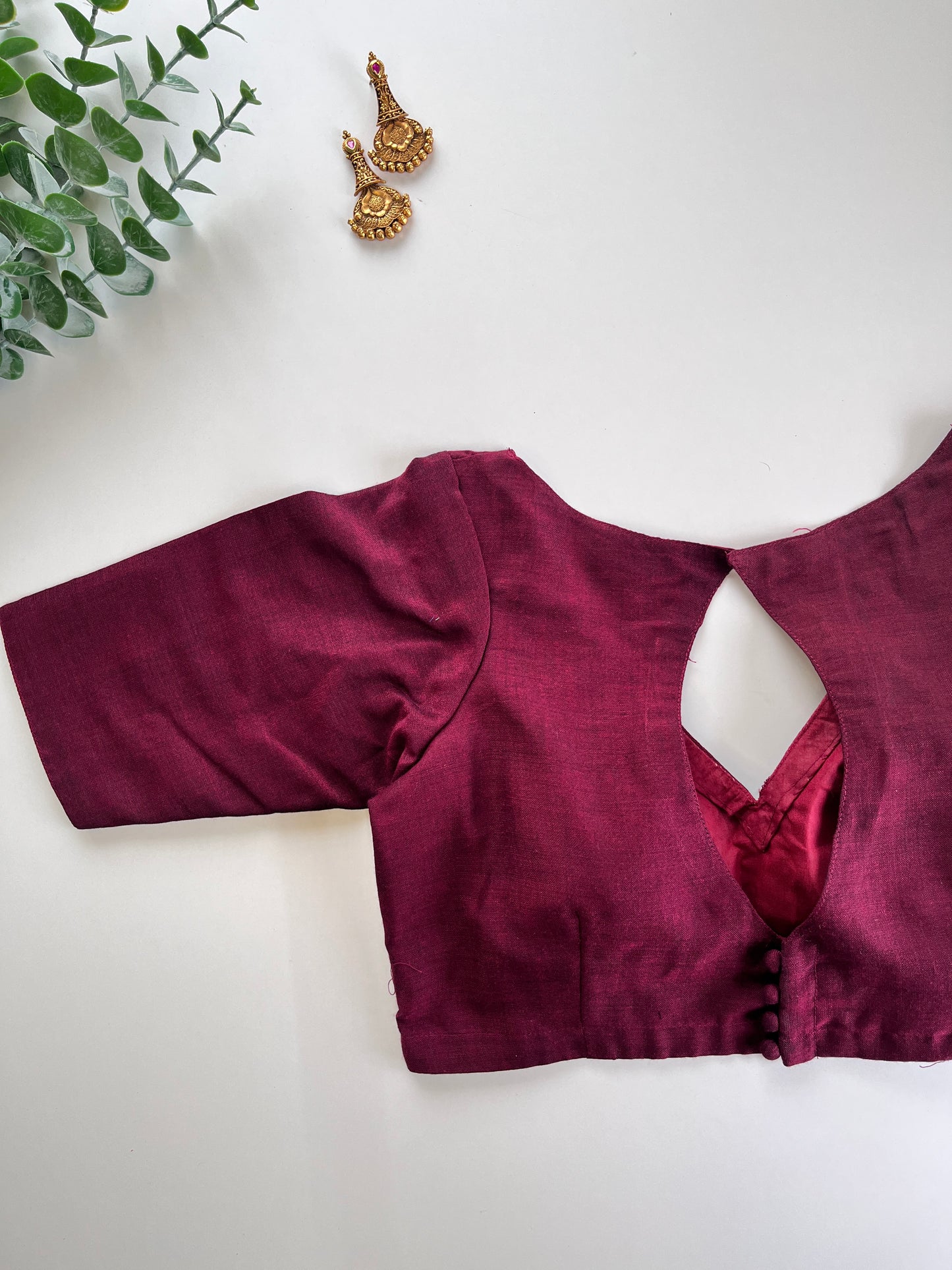 Maroon Mul Cotton Sequnce saree & blouse