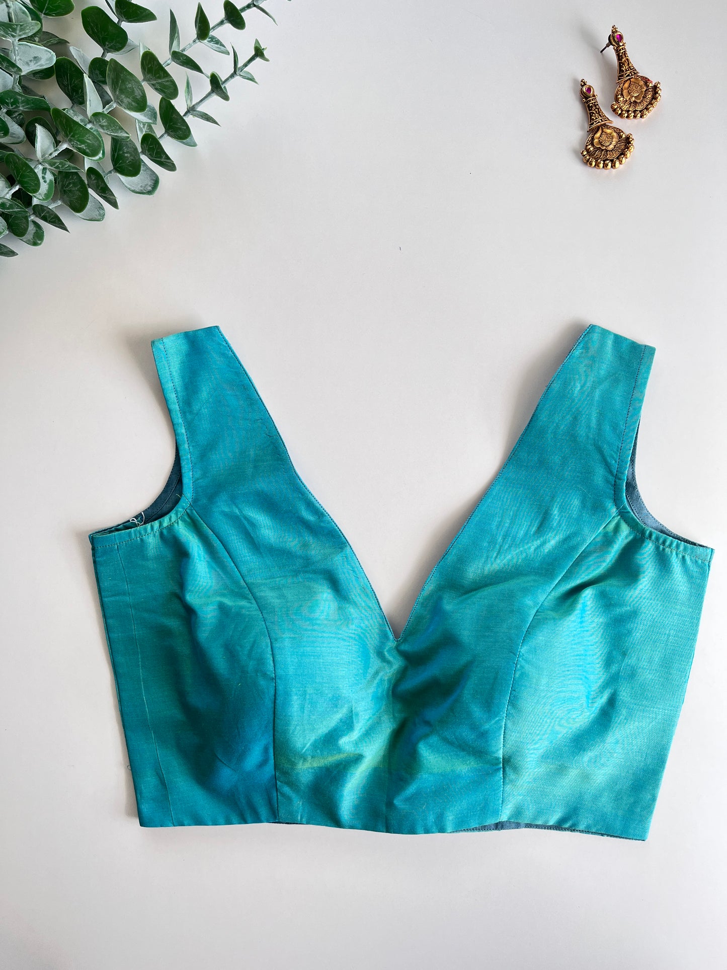 Mint Blue Sleeveless Blouse
