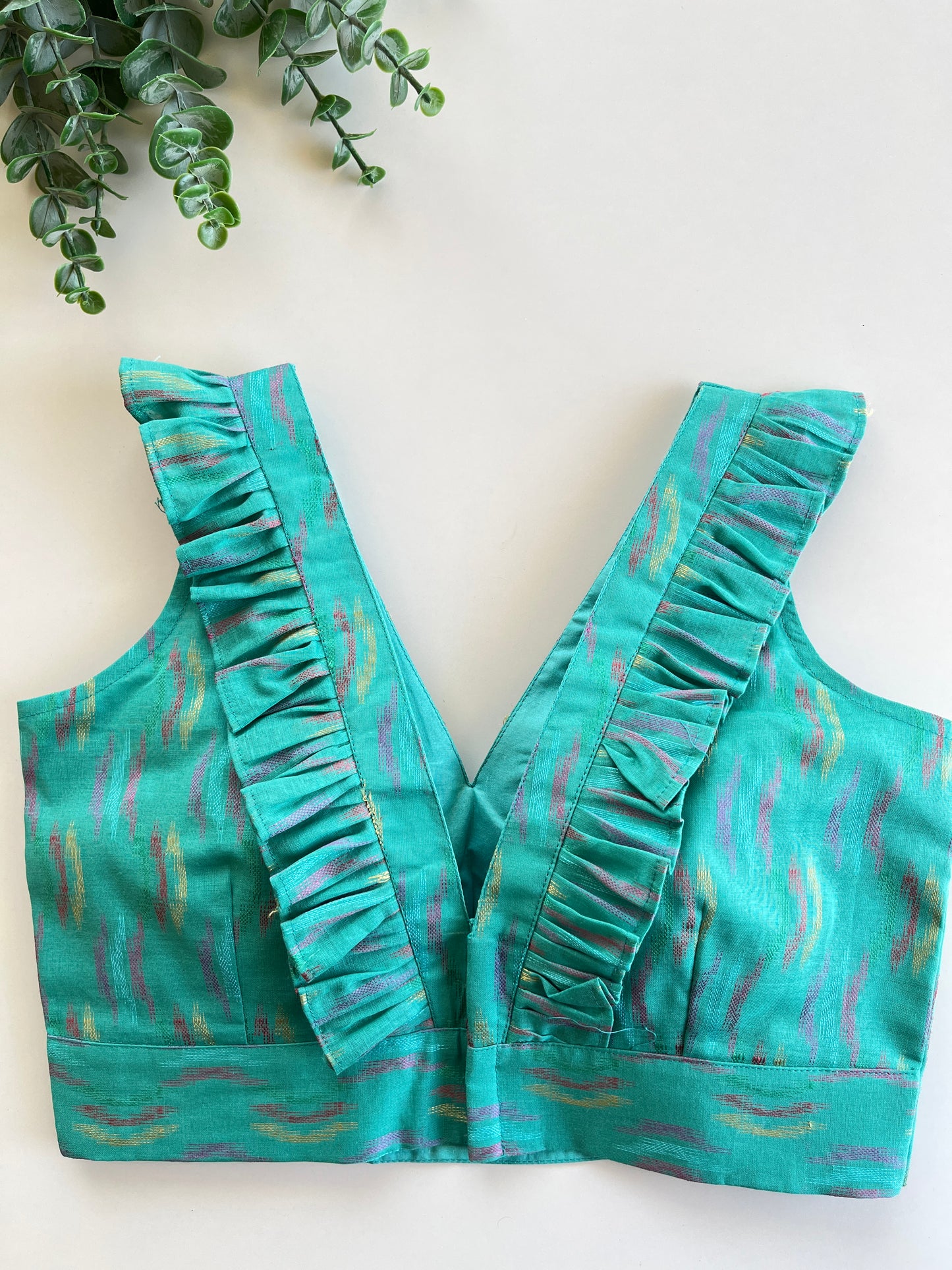 Mint Blue Frill Blouse