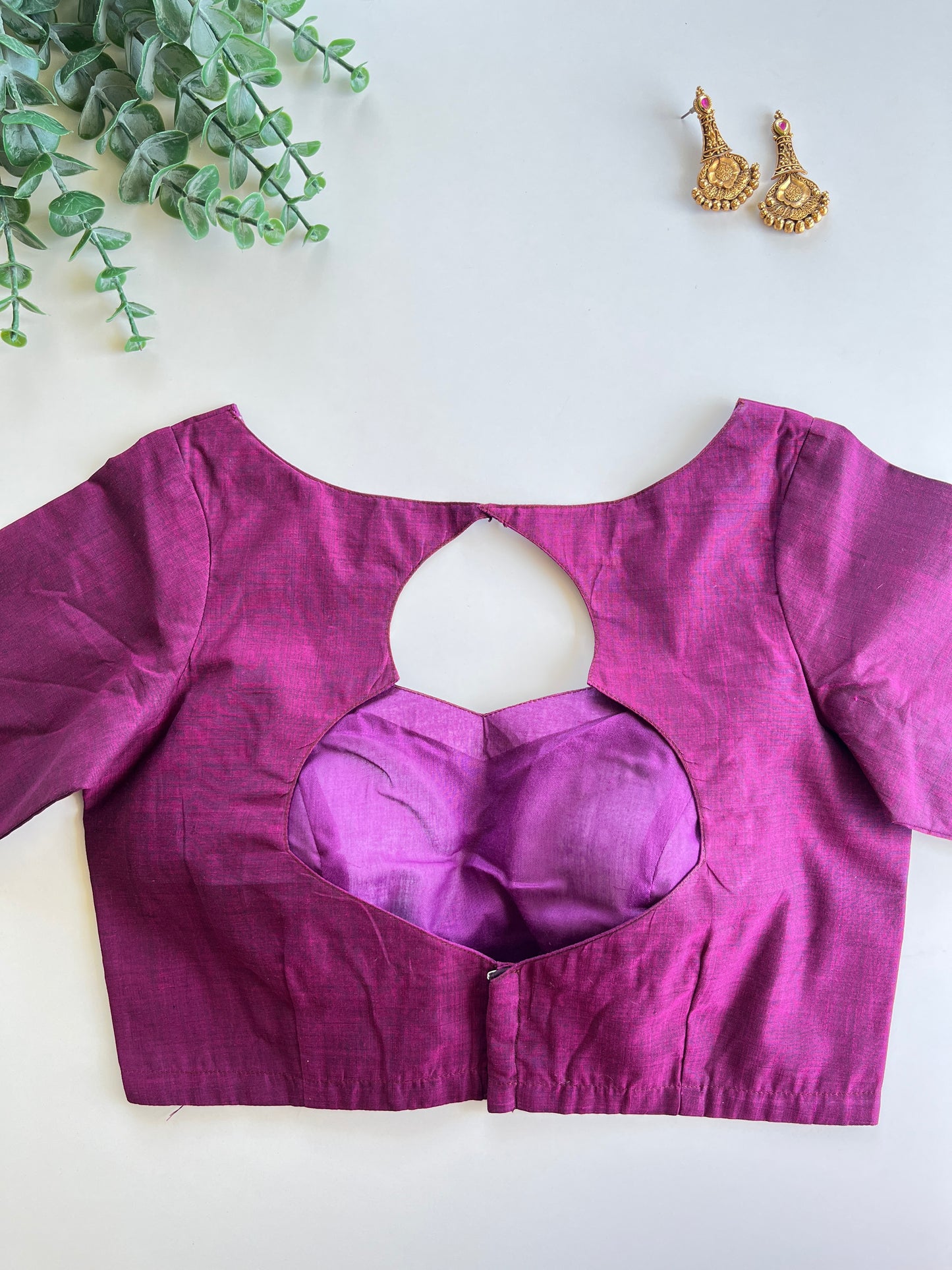 Purple Border Blouse