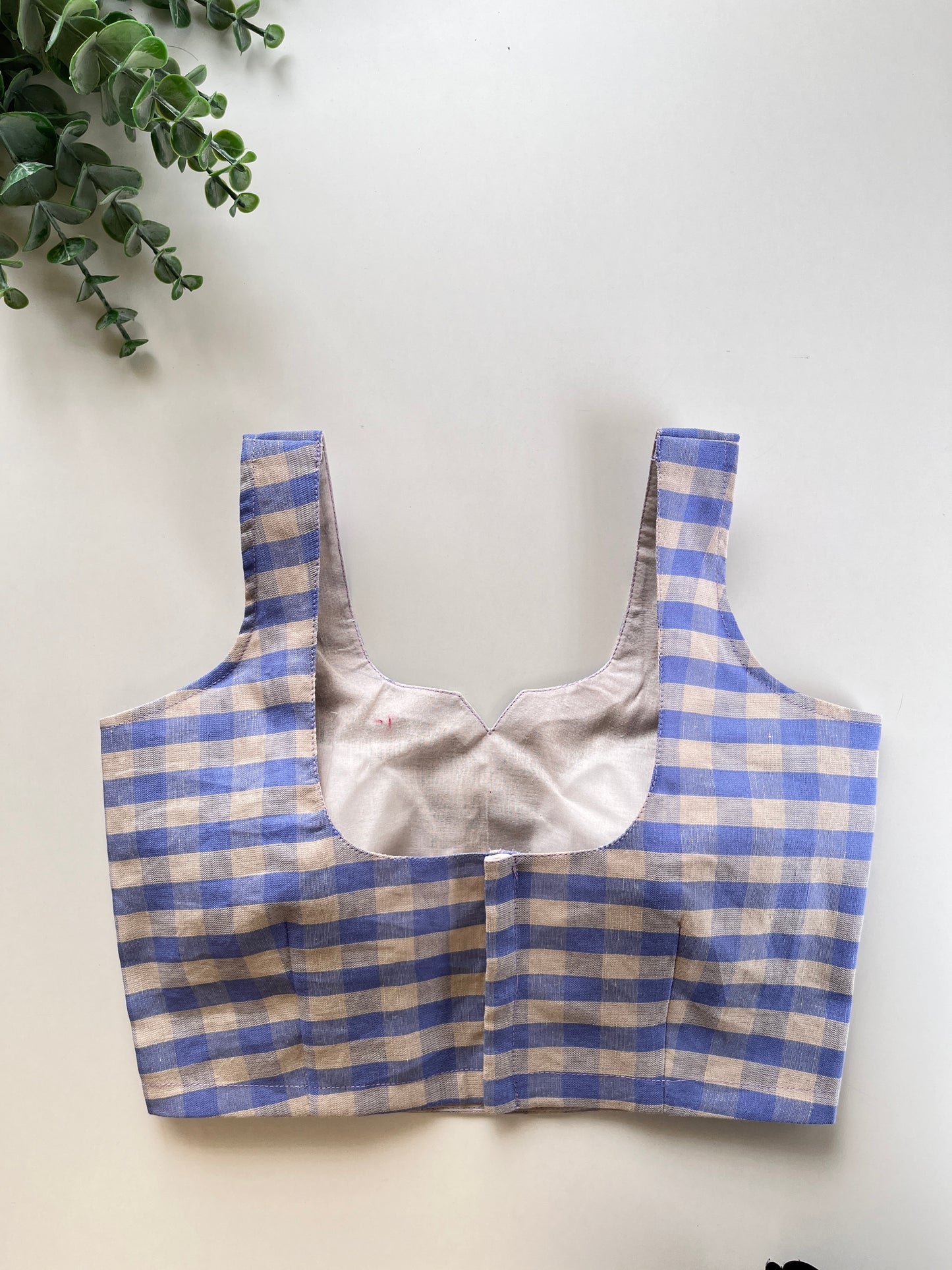 Blue Checkered Blouse