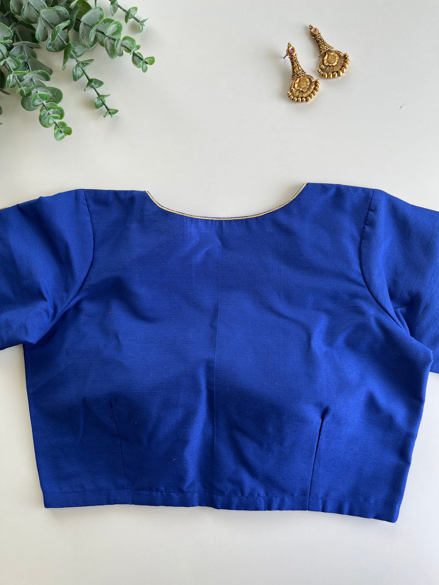 Royal Blue Handwork Blouse