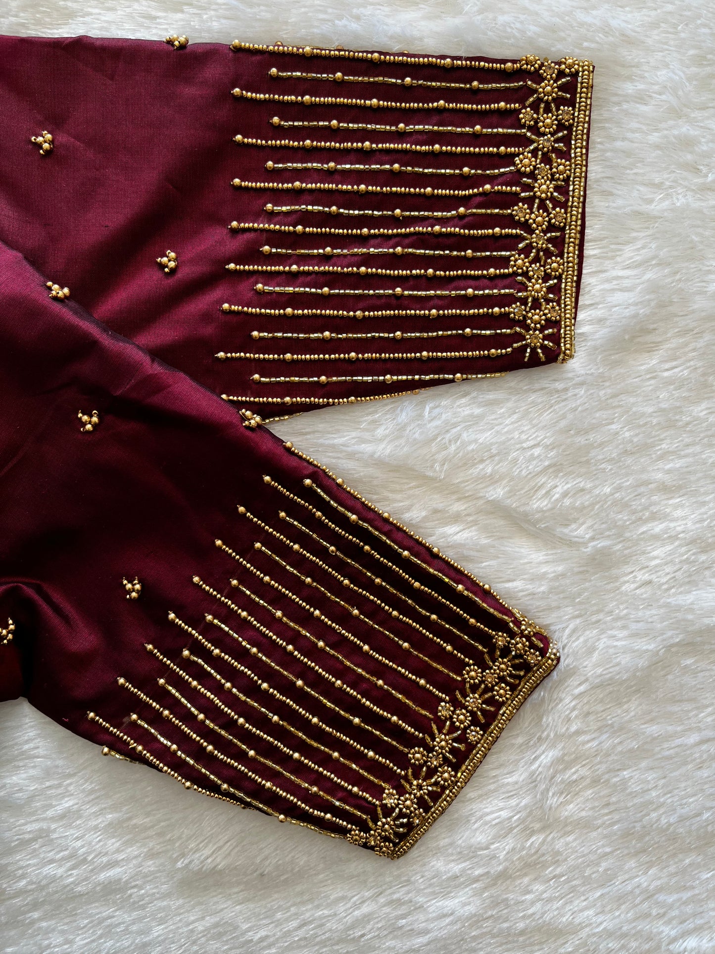 Wine handworked blouse