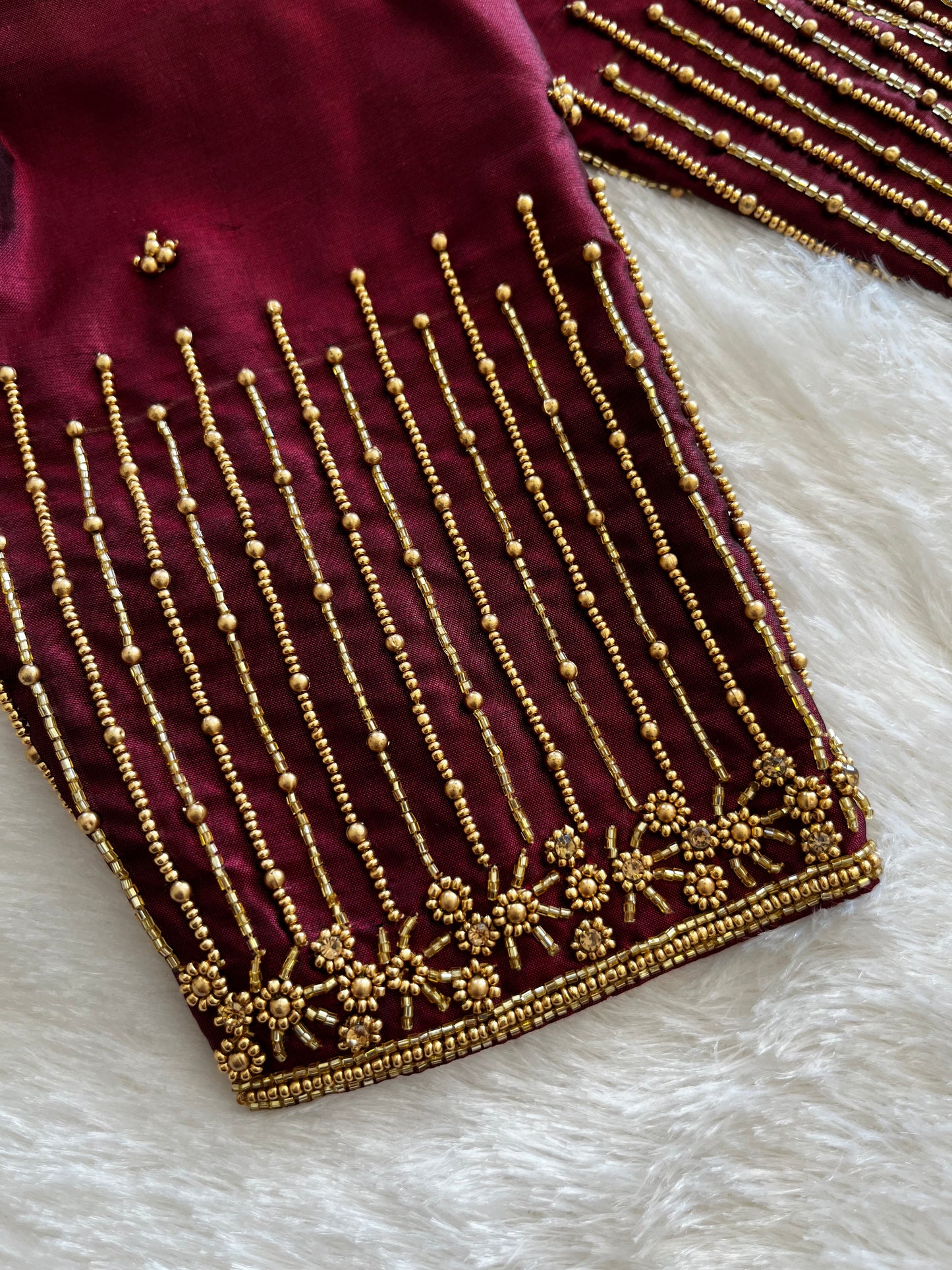 Wine handworked blouse