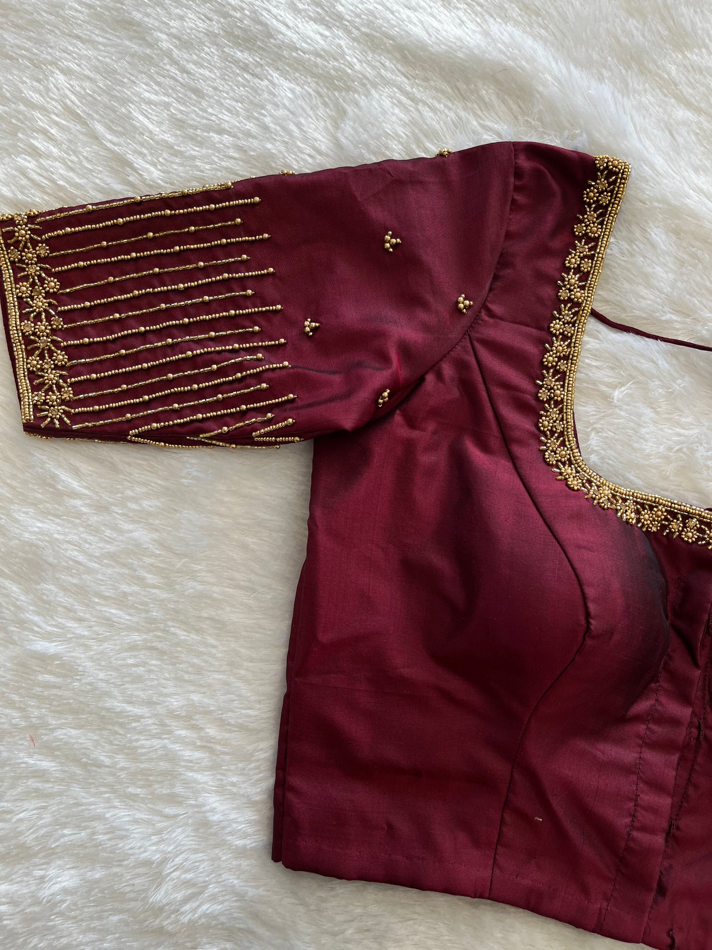 Wine handworked blouse