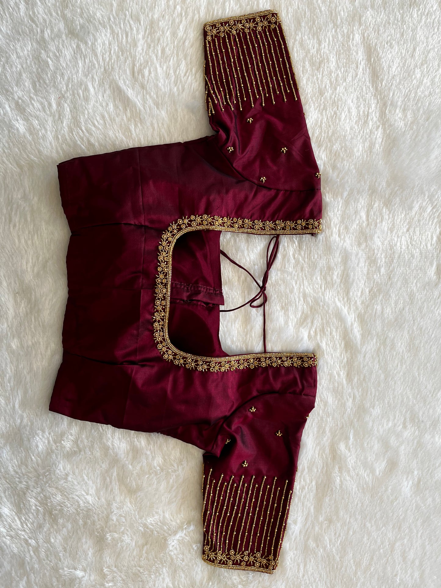 Wine handworked blouse