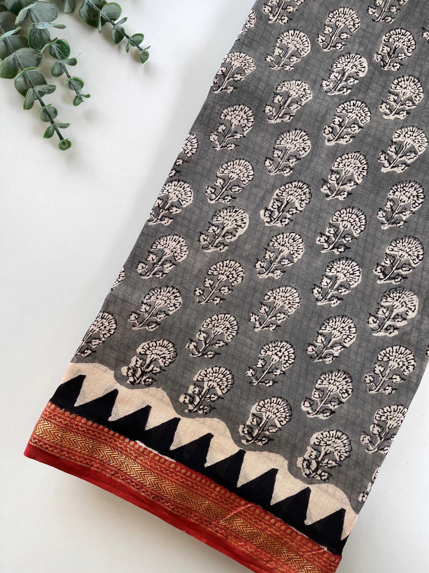 Grey Cotton Silk Saree