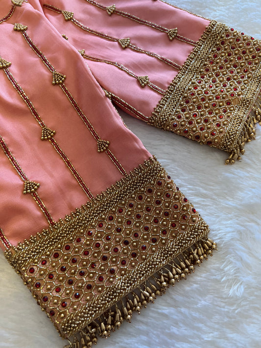 Peach Palki Bridal blouse