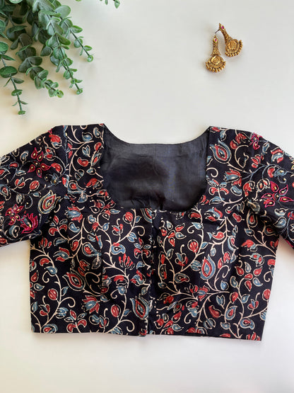 Black Ajrakh Handwork Blouse