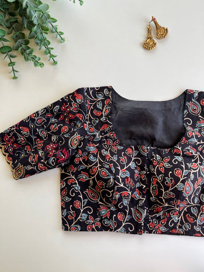 Black Ajrakh Handwork Blouse