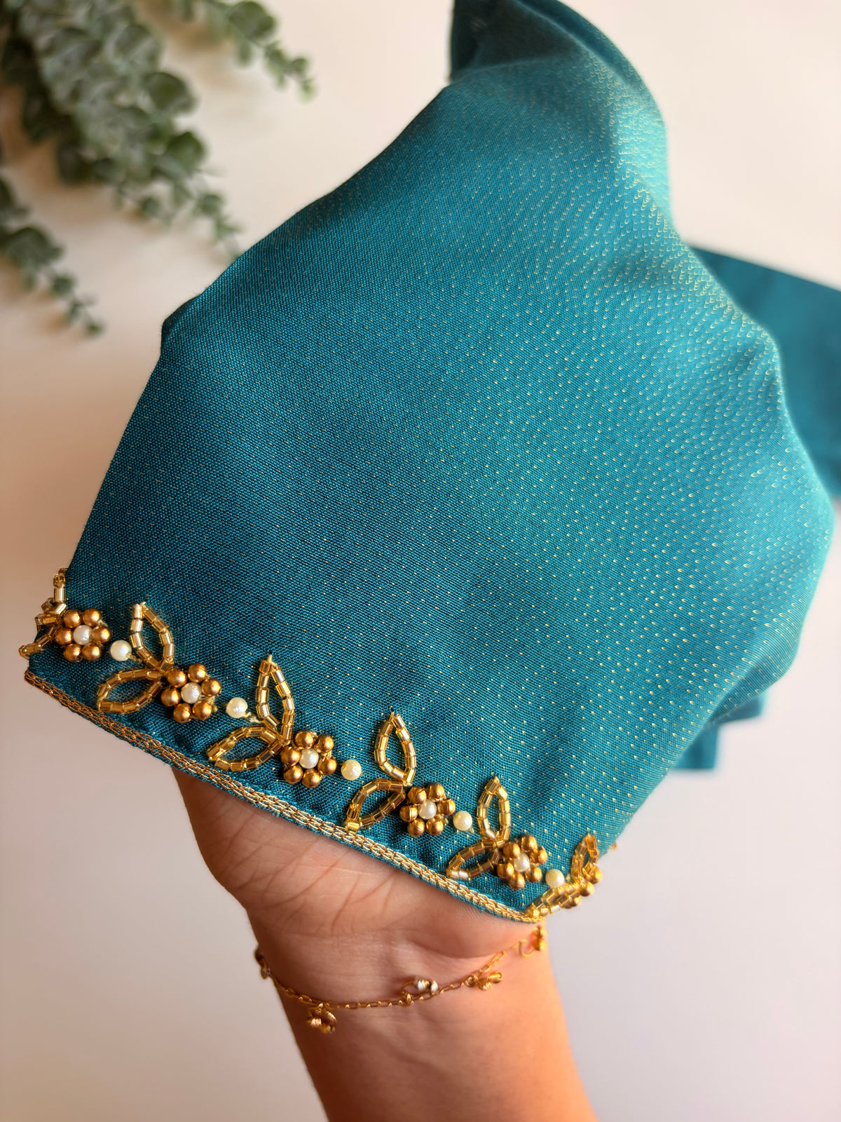 Rama Blue Handwork Blouse
