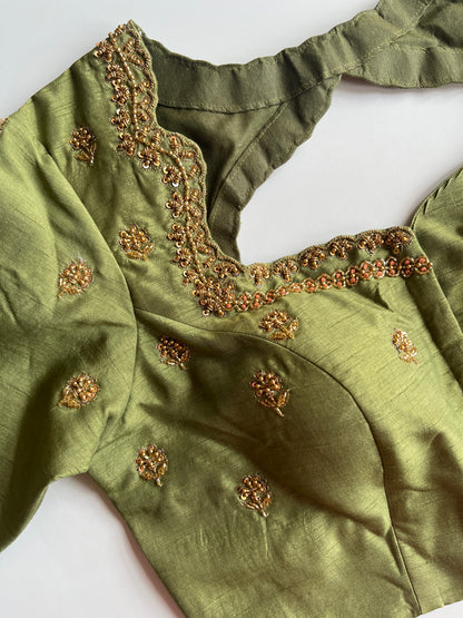 Pastel Green Handwork Blouse