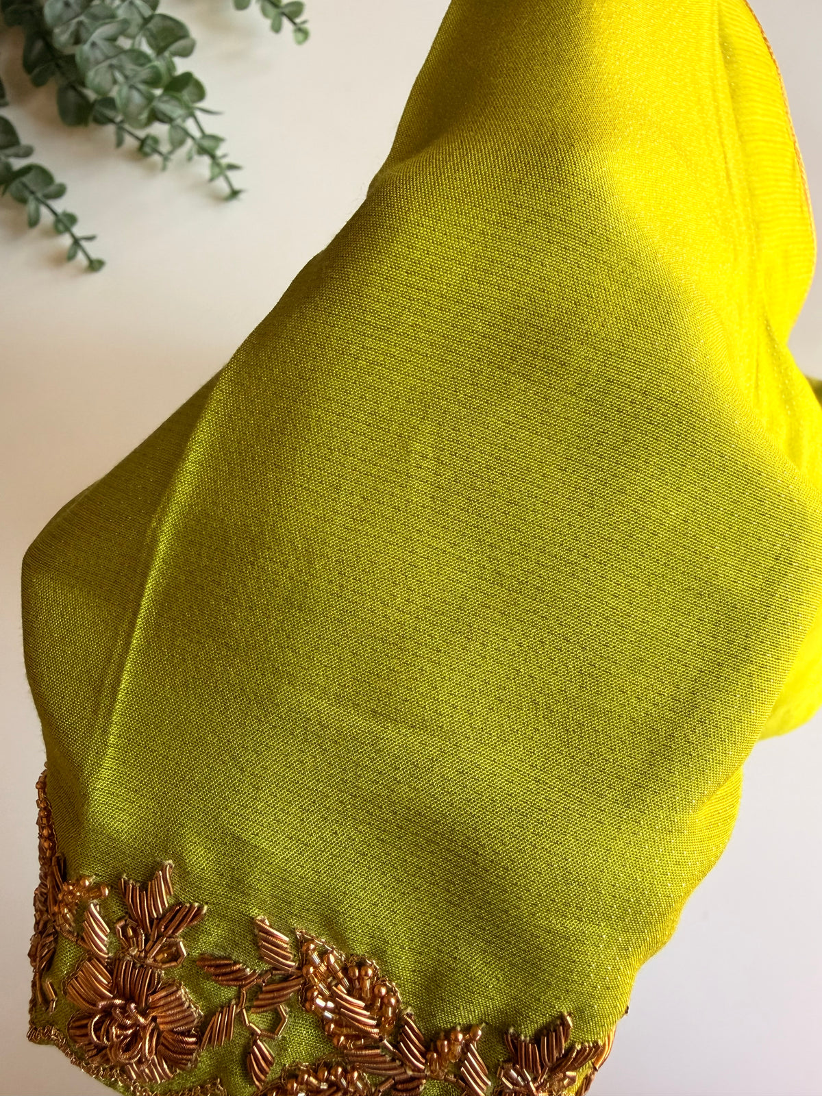 Parrot Green Handwork Blouse