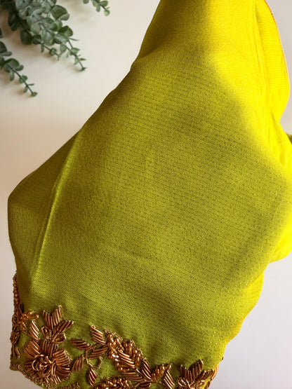 Parrot Green Handwork Blouse
