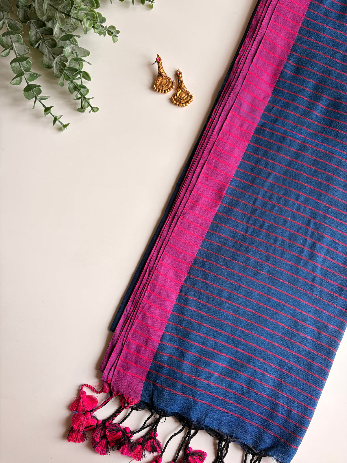 Blue Mul & Purple Handwork Blouse