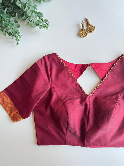 Maroon Border Blouse