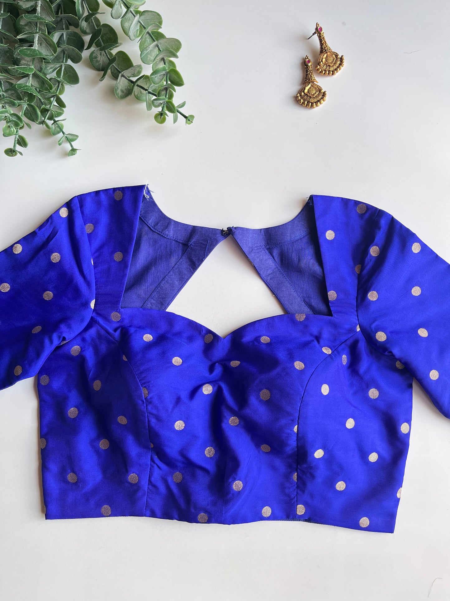 Royal Blue Polka Blouse