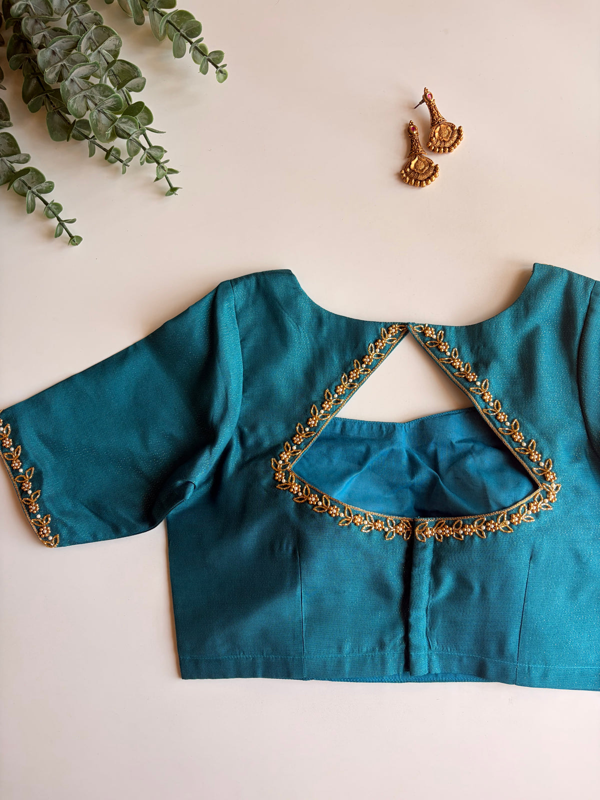 Rama Blue Handwork Blouse