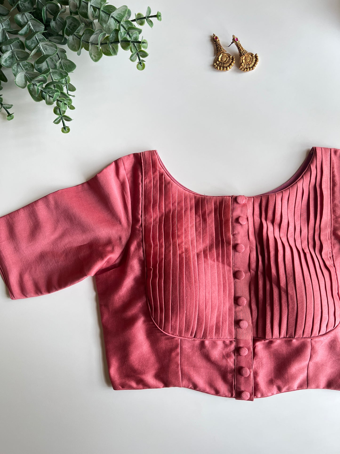 Blush Pink Pintuck Blouse