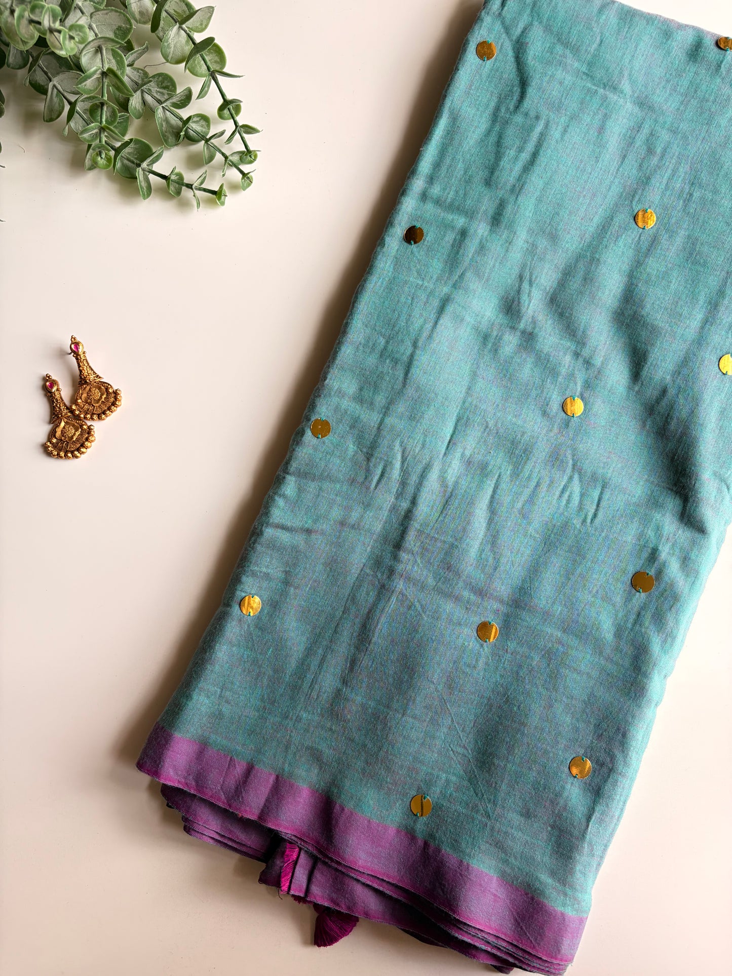 Powder Blue Chumki Saree