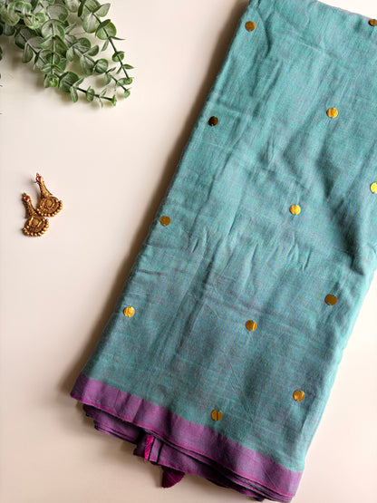 Powder Blue Chumki Saree