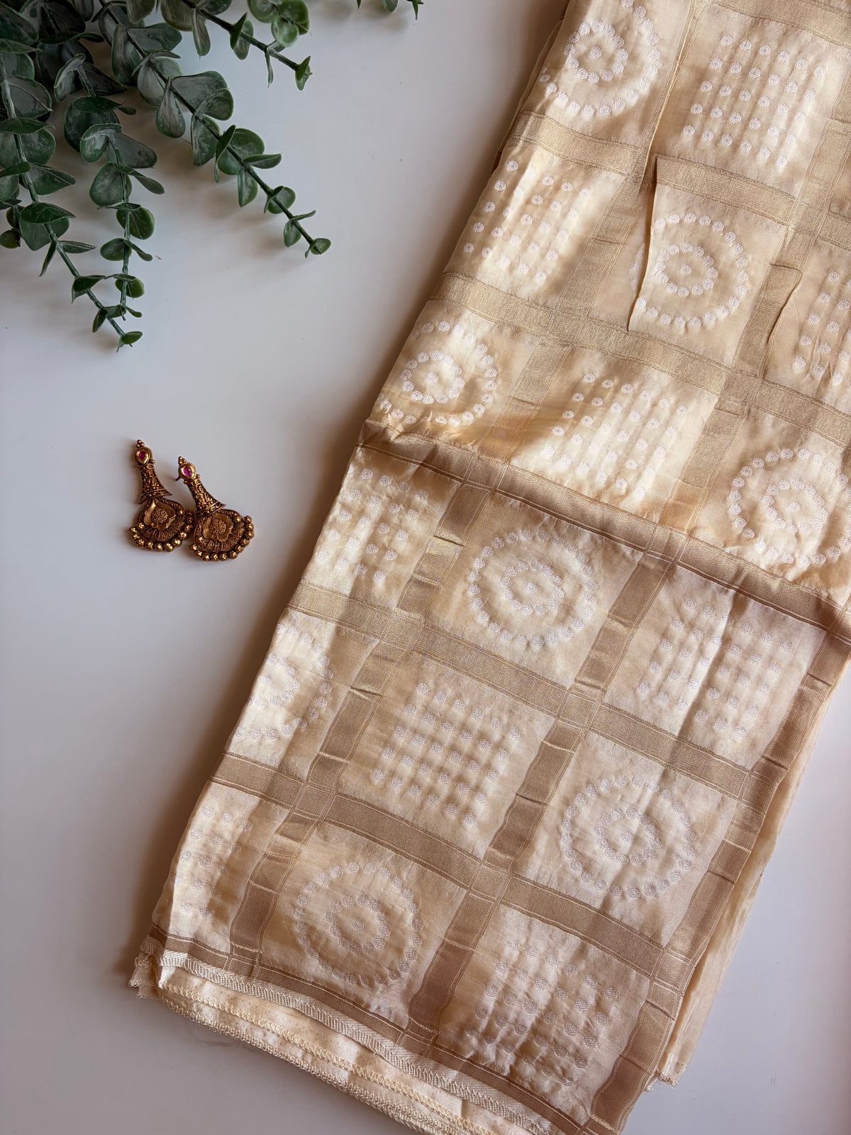 Inaara in Beige and Brown Handworked Blouse