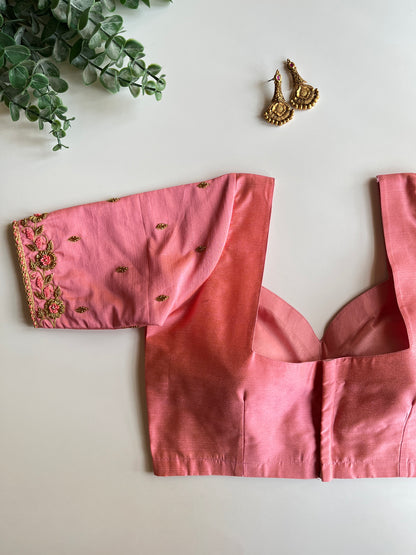 Peach Pink Handwork Blouse