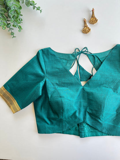 Green Border Blouse