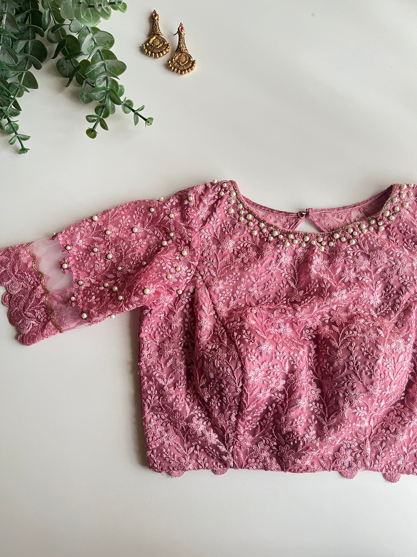 Blush Pink Embroidered Blouse