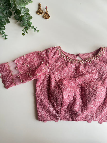 Blush Pink Embroidered Blouse