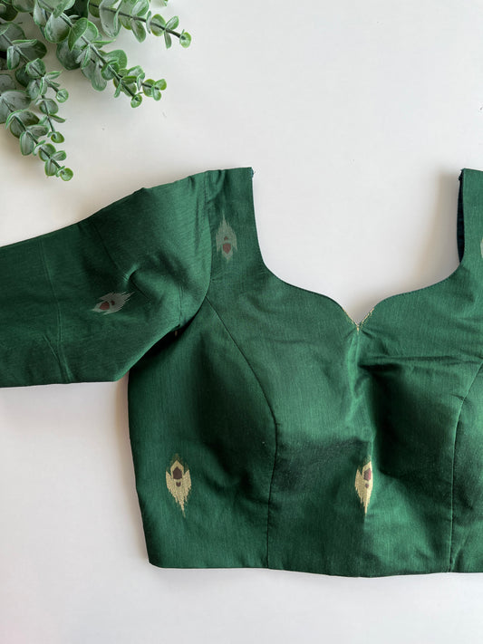 Green Chanderi Blouse