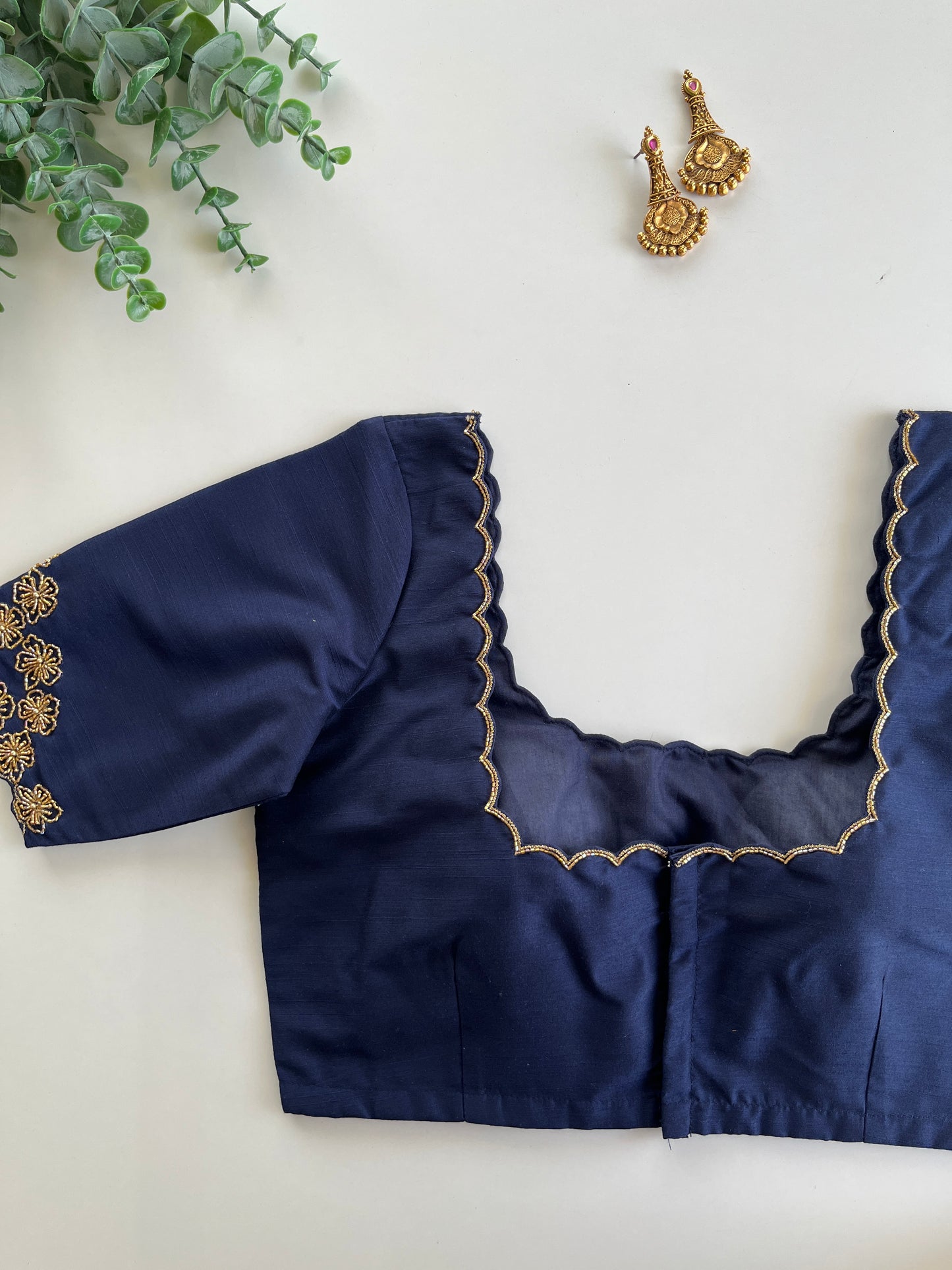 Navy Blue Handwork Blouse