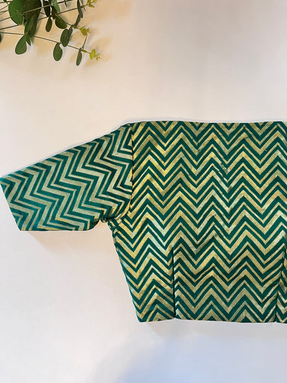 Dark Green Banaras Blouse