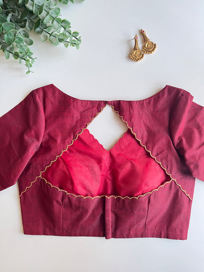 Maroon Border Blouse