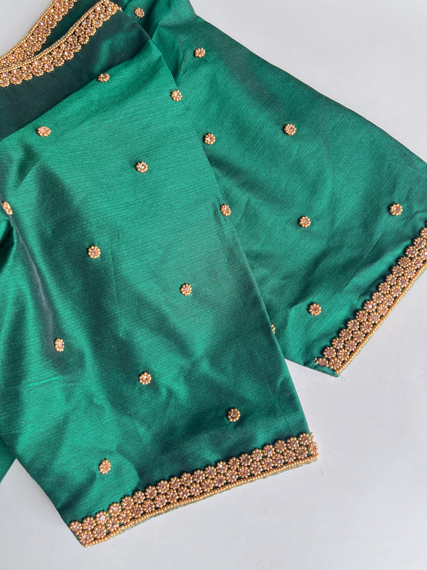 Green Basic Handwork Blouse