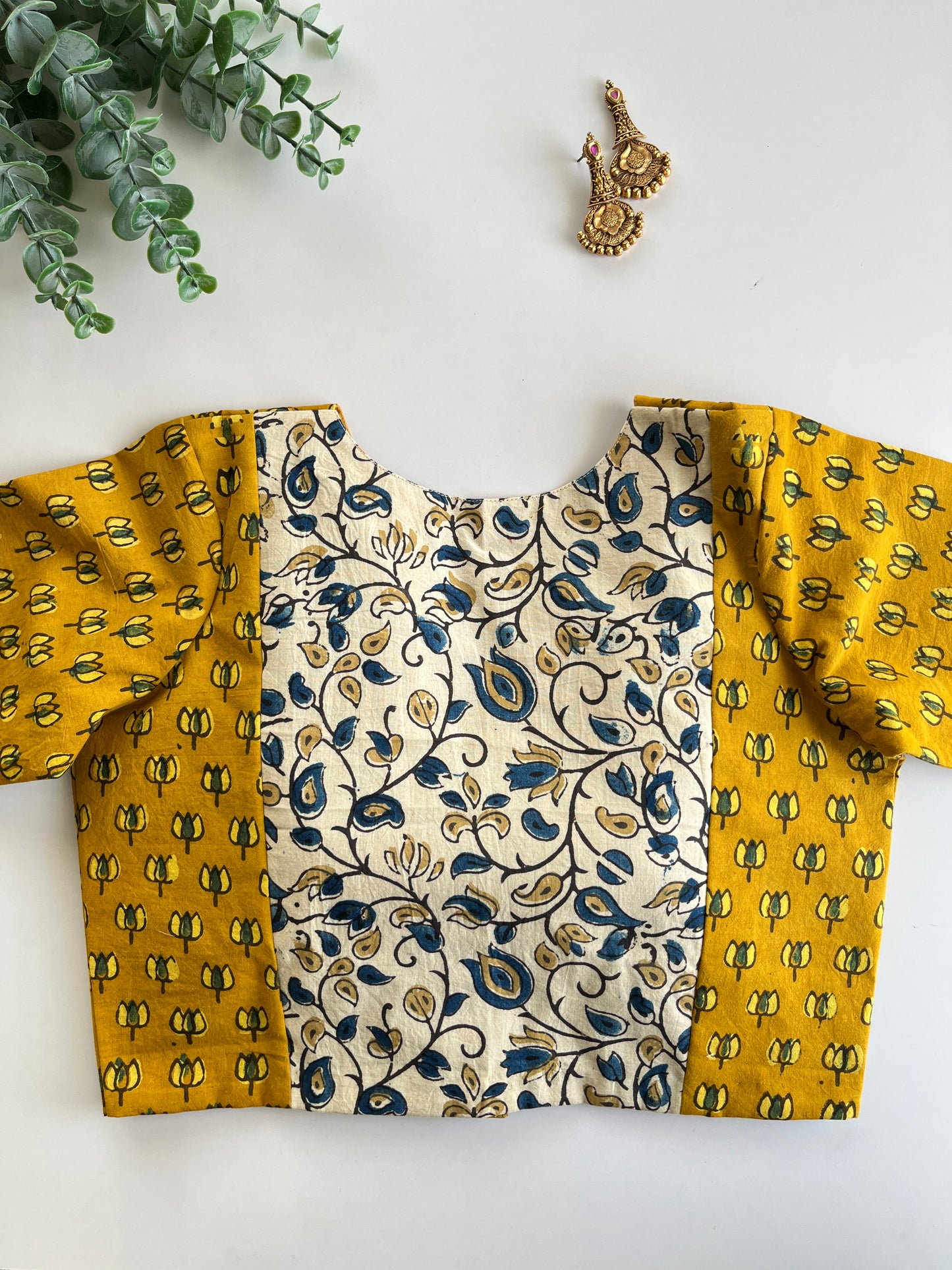 Yellow Lotus Ajrakh Blouse