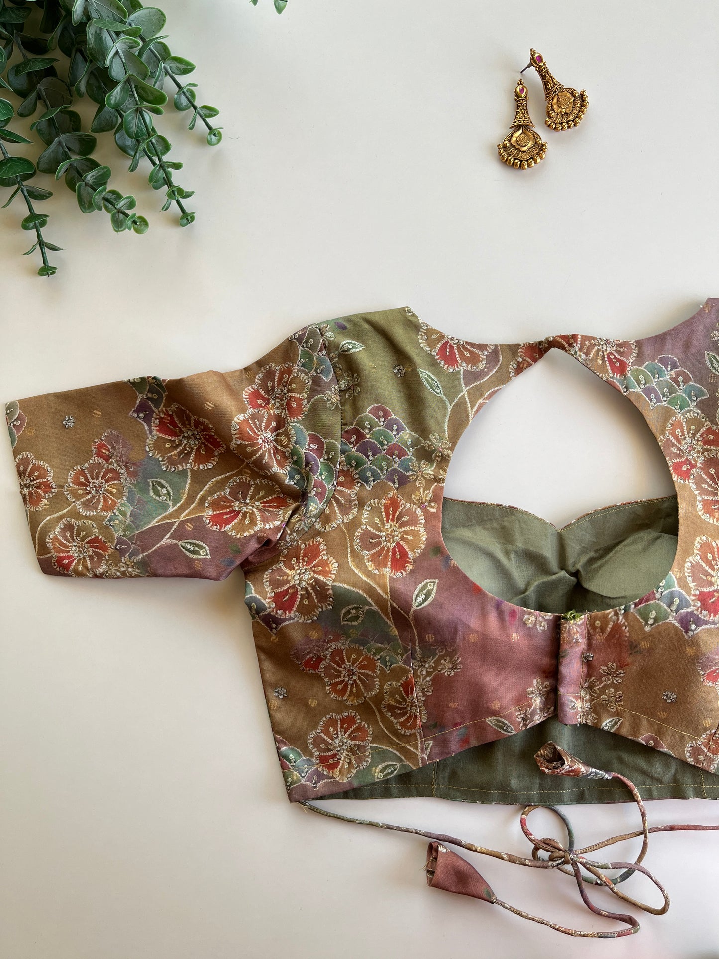 Nude Brown Organza Blouse