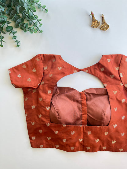 Rust Orange Peacock Blouse