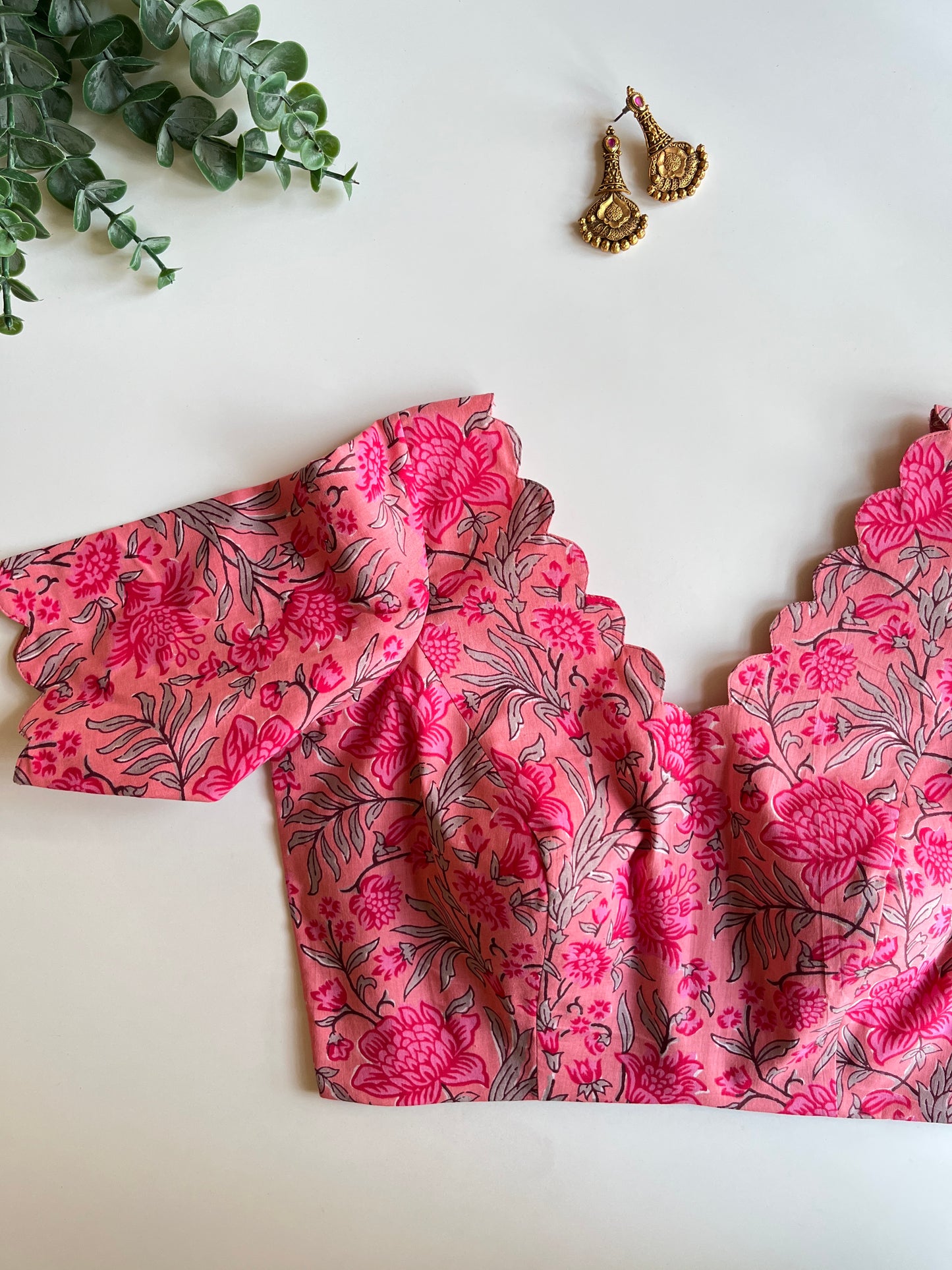 Pink Cotton Floral Blouse