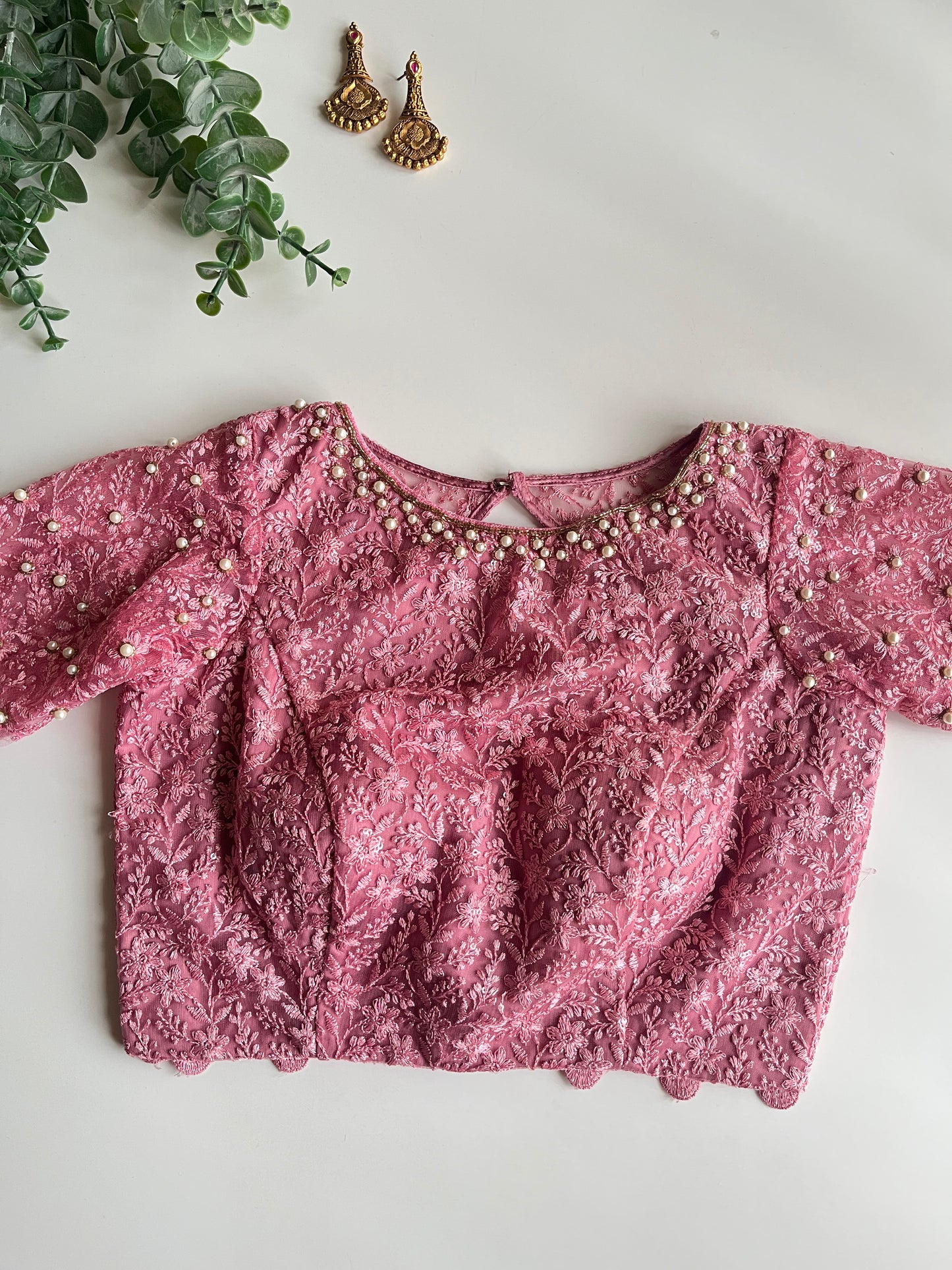Blush Pink Embroidered Blouse