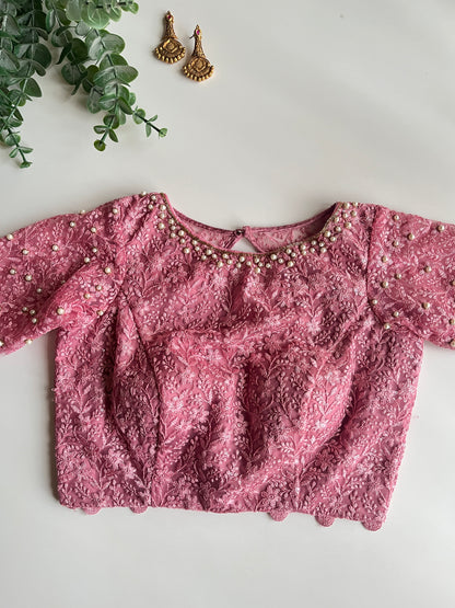 Blush Pink Embroidered Blouse