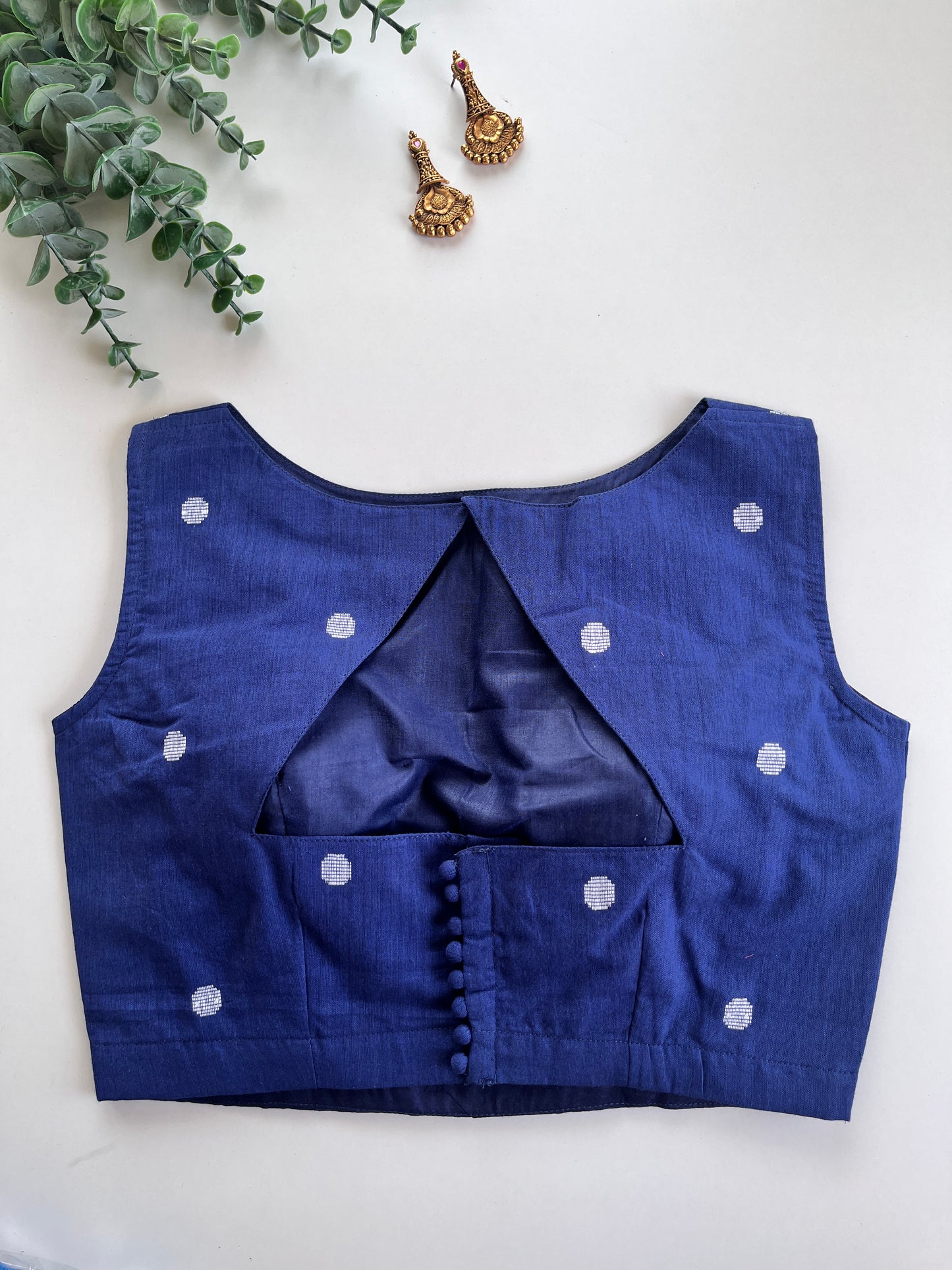 Indigo Cotton Blouse