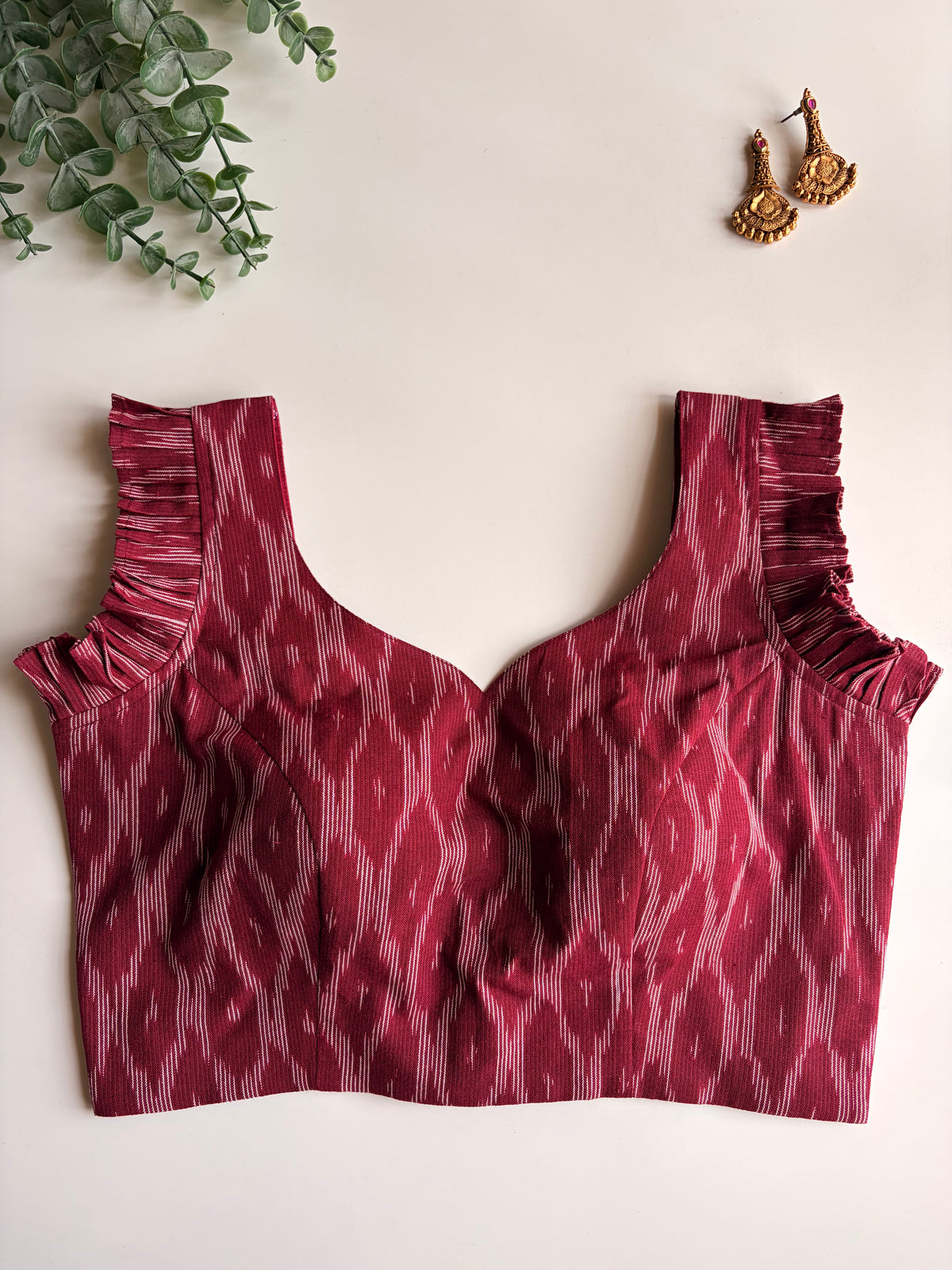 Maroon Ikkat Blouse