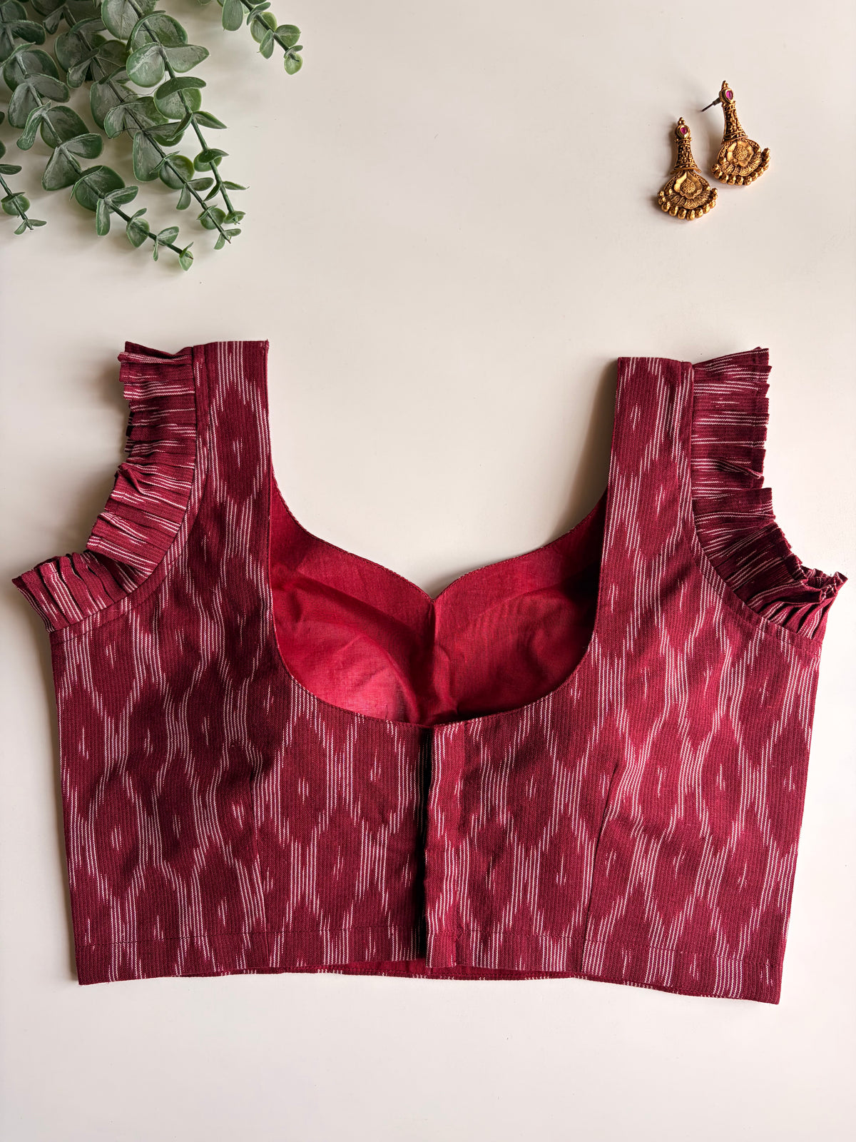 Maroon Ikkat Blouse