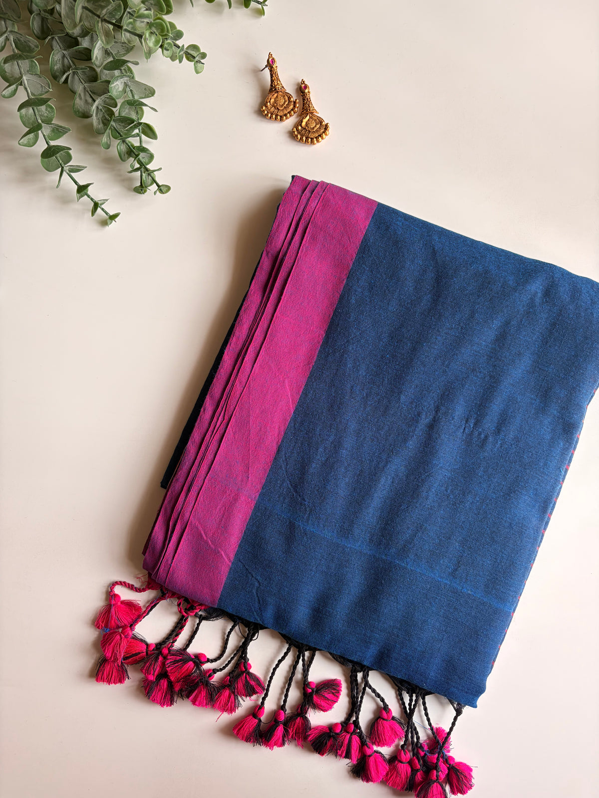 Blue Mul & Purple Handwork Blouse