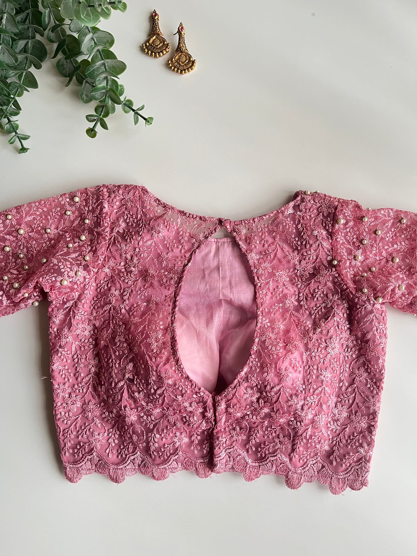Blush Pink Embroidered Blouse