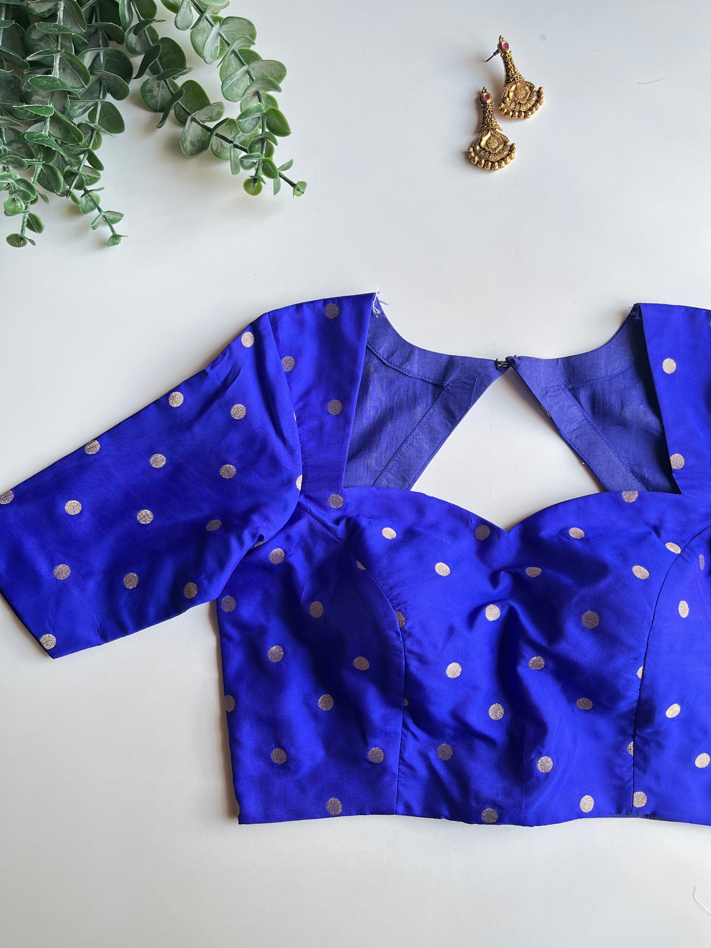 Royal Blue Polka Blouse