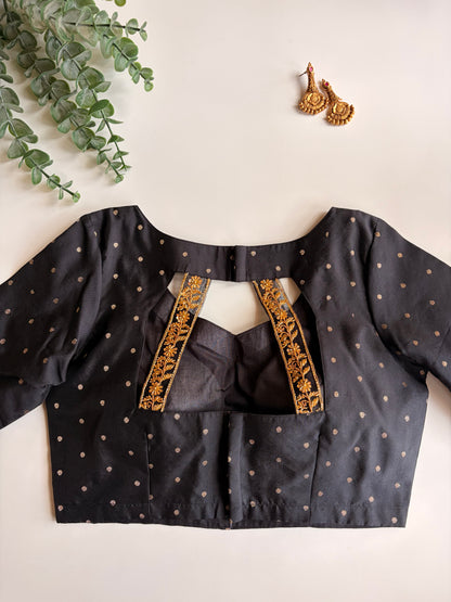 Black Polka Handworked Blouse