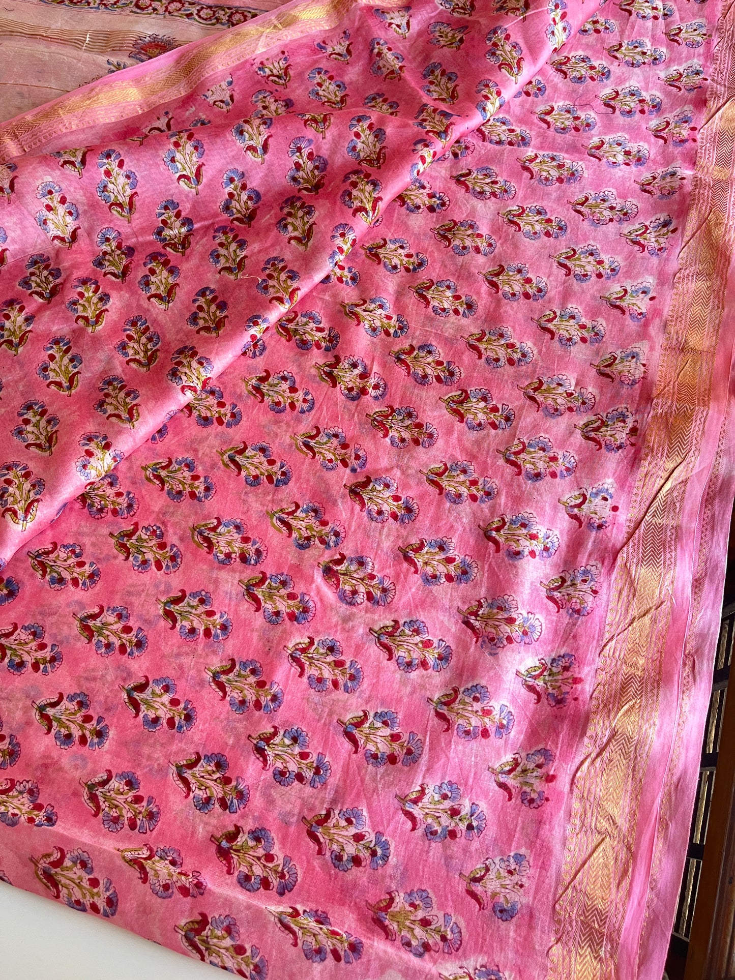 Blush Pink Cotton Silk Saree & Blouse