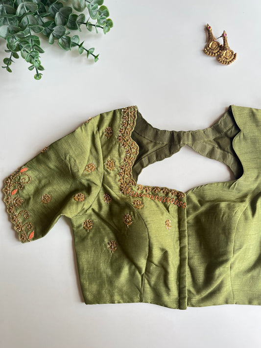 Pastel Green Handwork Blouse